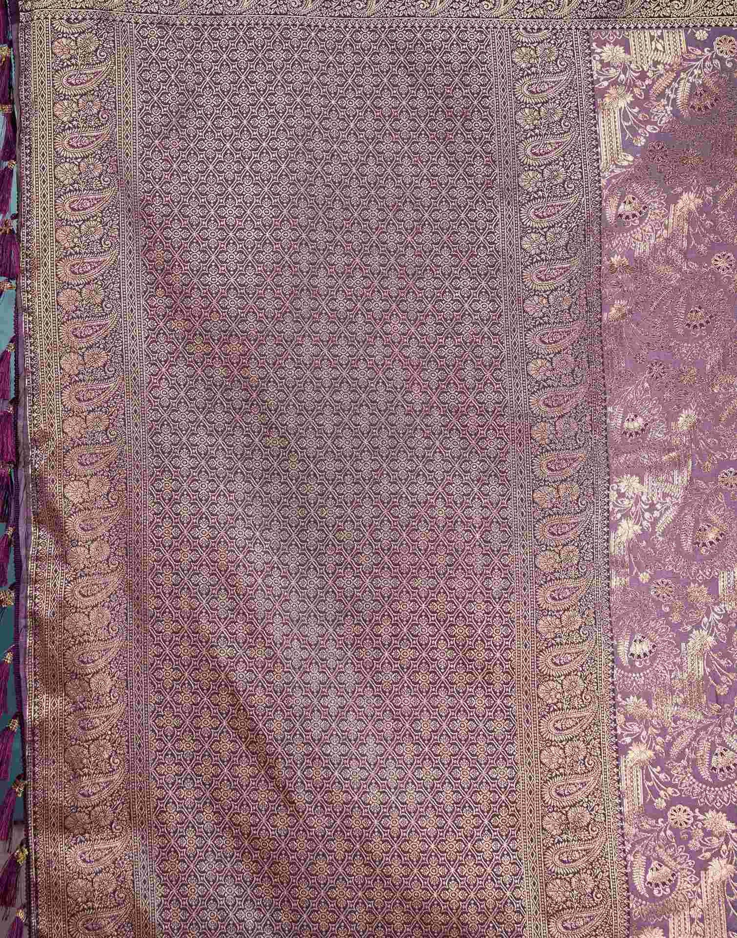 Mauve Silk Woven Saree