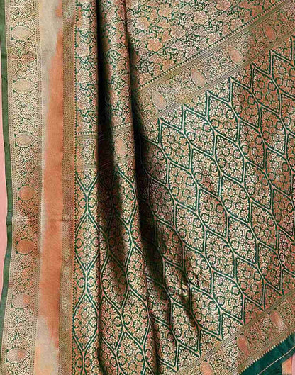 Dark Green Silk Woven Banarasi Saree