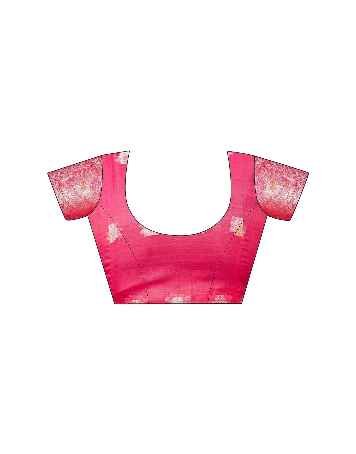 Bright Pink Organza Woven Saree