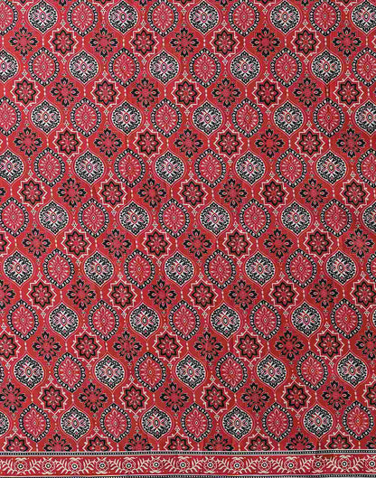 Red Satin Printed Saree