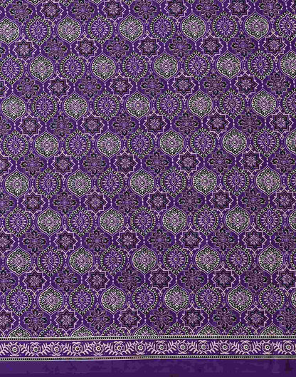 Violet Satin Printed Saree