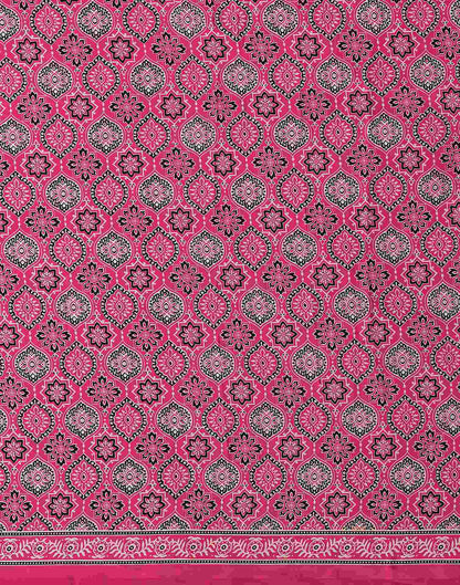 Pink Satin Printed Saree