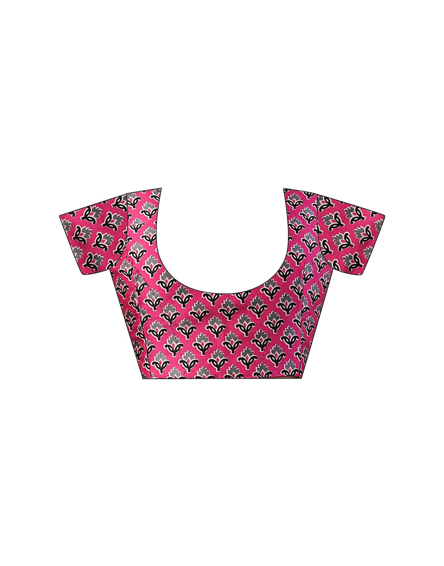 Pink Satin Printed Saree