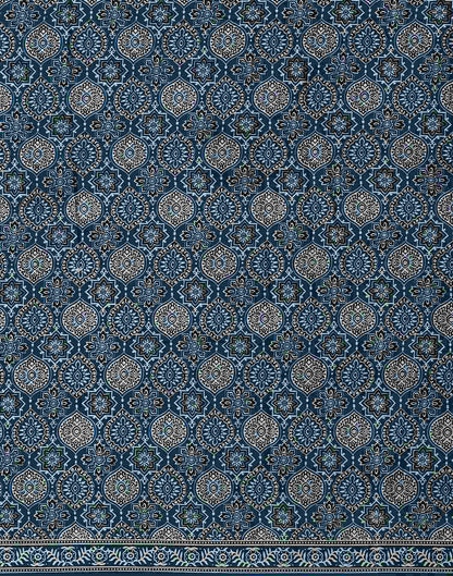 Rama Blue Satin Printed Saree