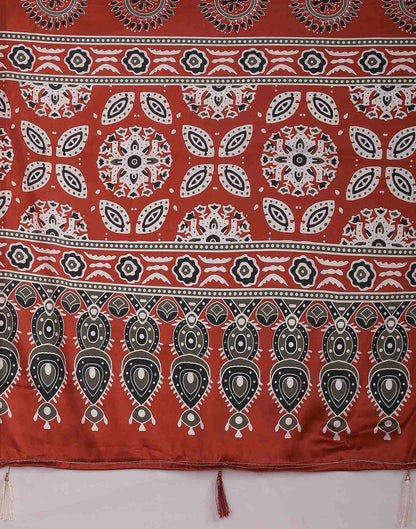Black Satin Printed Saree