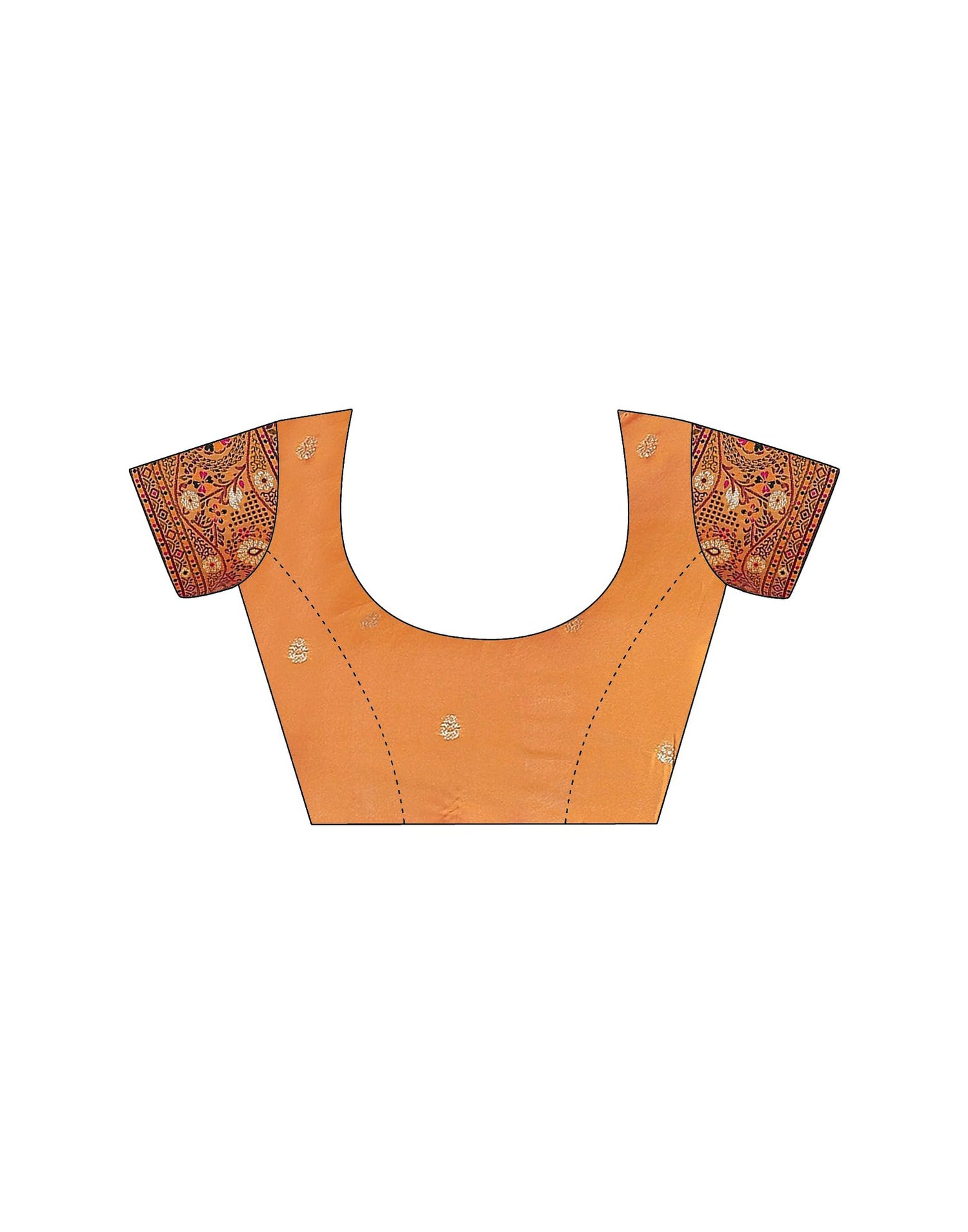 Pastel Orange Silk Woven Saree