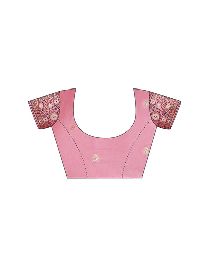 Pink Silk Woven Saree