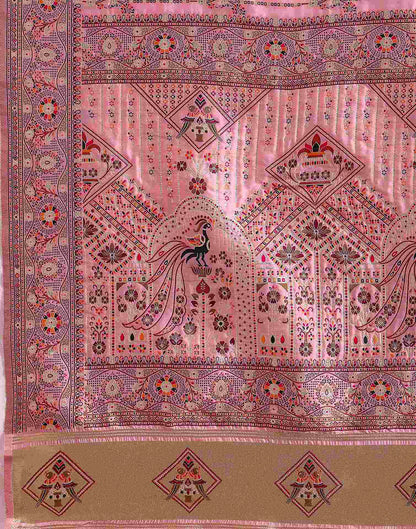 Pink Silk Woven Saree