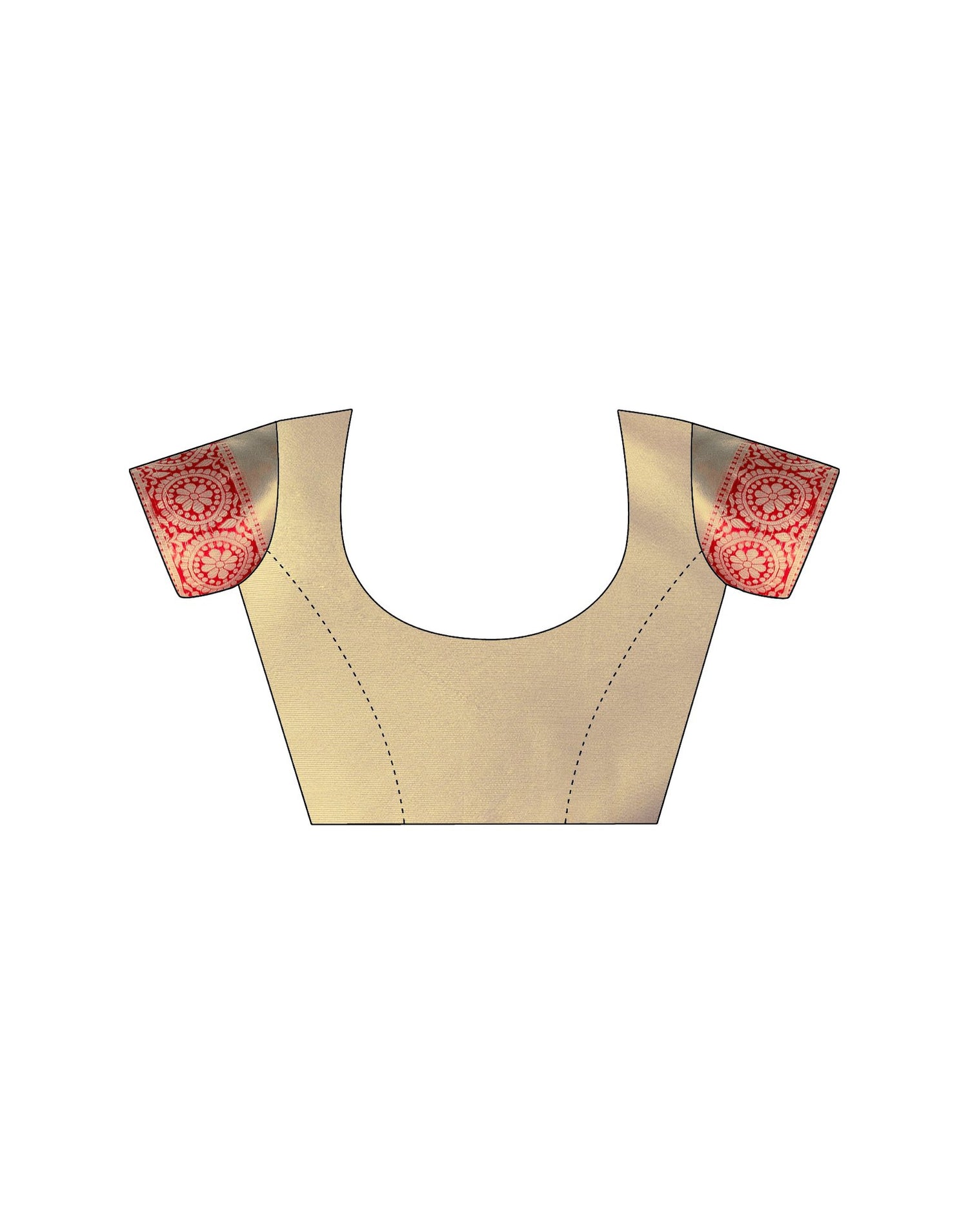 Cream Silk Woven Durga Puja Saree