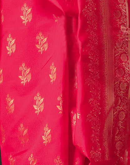 Rani Pink Silk Woven Banarasi Durga Puja Saree