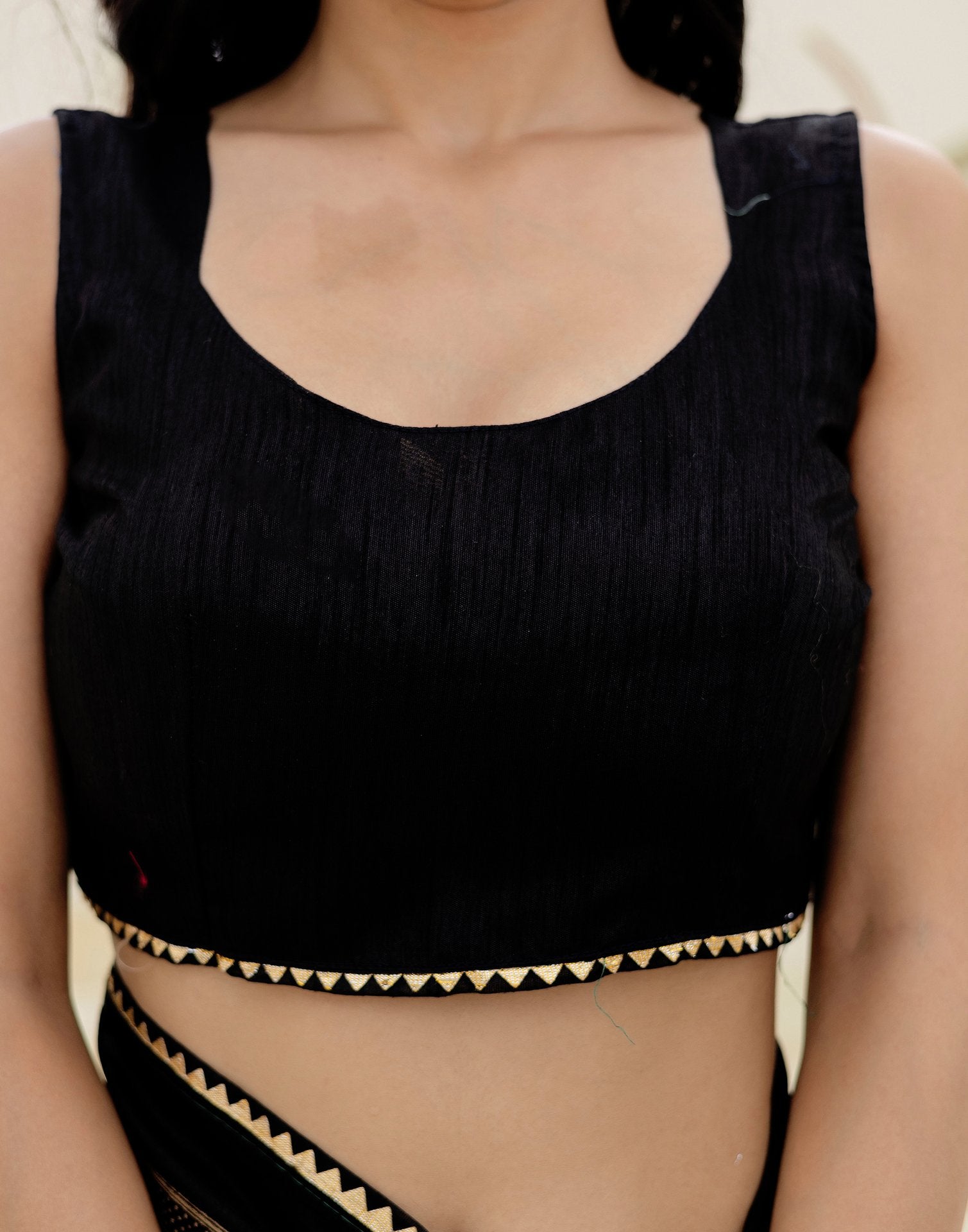 Black Silk Foil Printed Saree