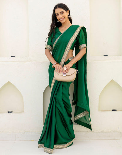 Green Silk Sequence Lace Saree