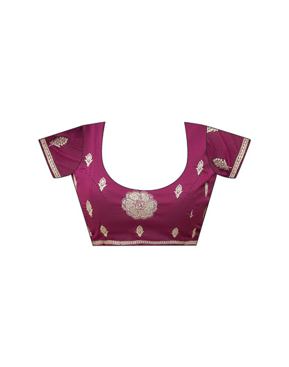 Rani Pink Georgette Embroidery Saree