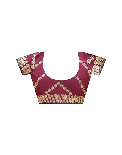 Maroon Silk Printed Bandhani Saree