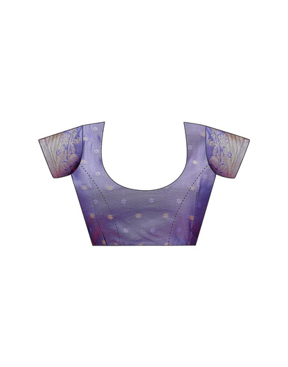 Lavender Silk Woven Banarasi Saree