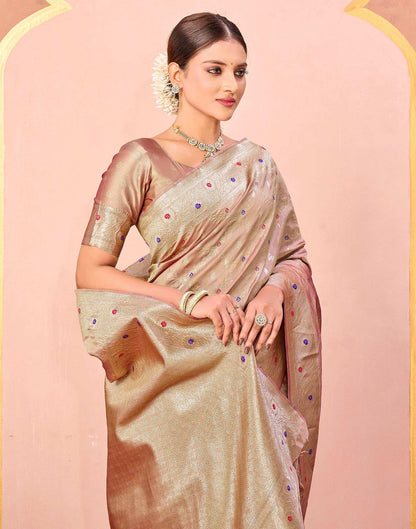 Dark Beige Silk Woven Saree