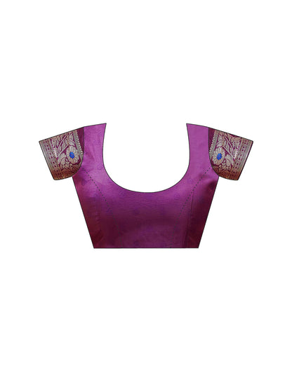 Dark Purple Silk Woven Saree