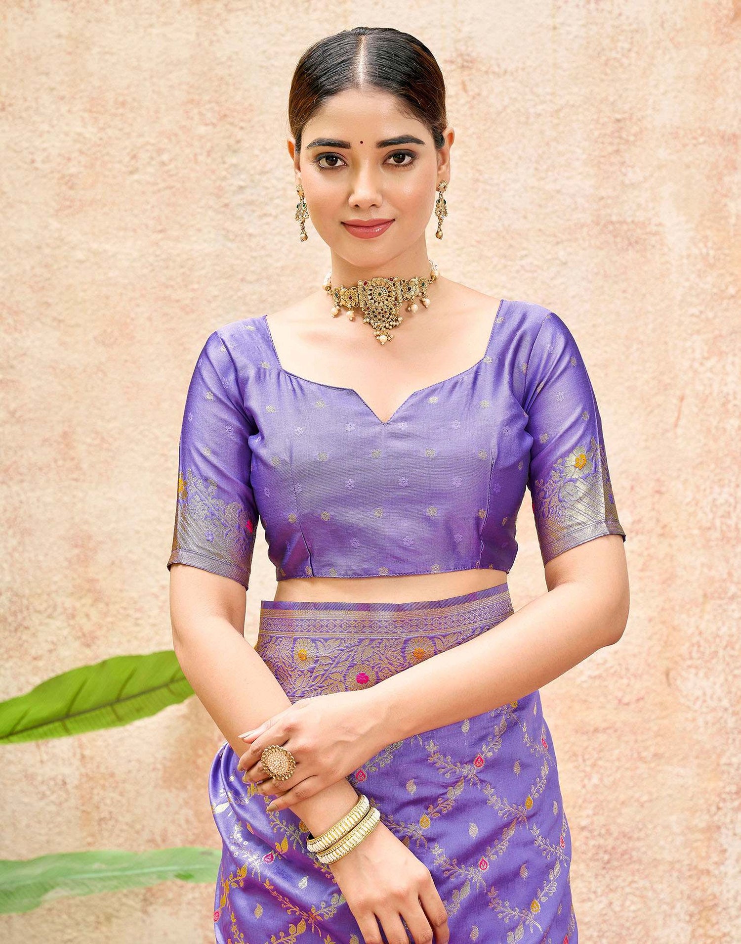 Lavender Silk Woven Saree