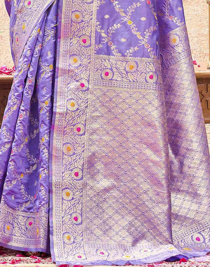Lavender Silk Woven Saree