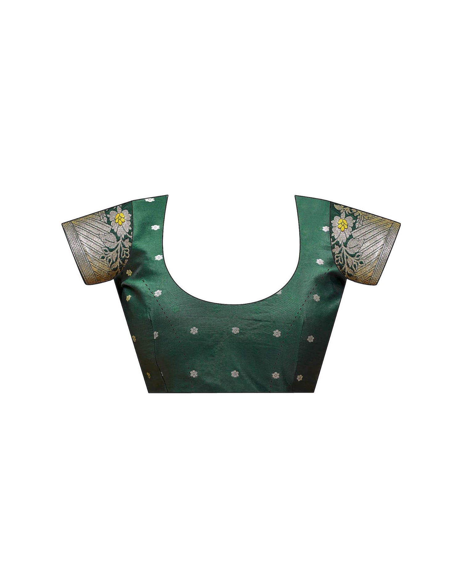 Bottle Green Silk Woven Saree