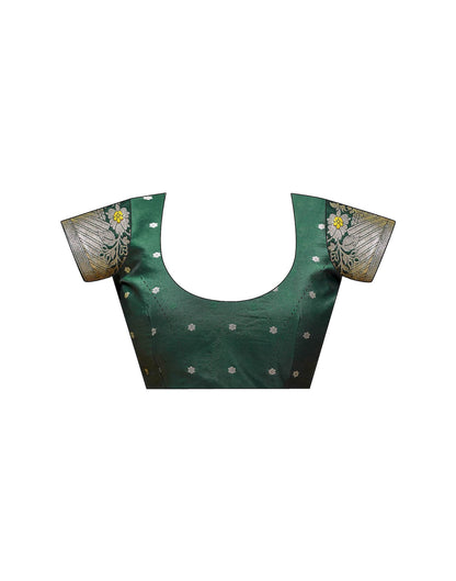 Bottle Green Silk Woven Saree