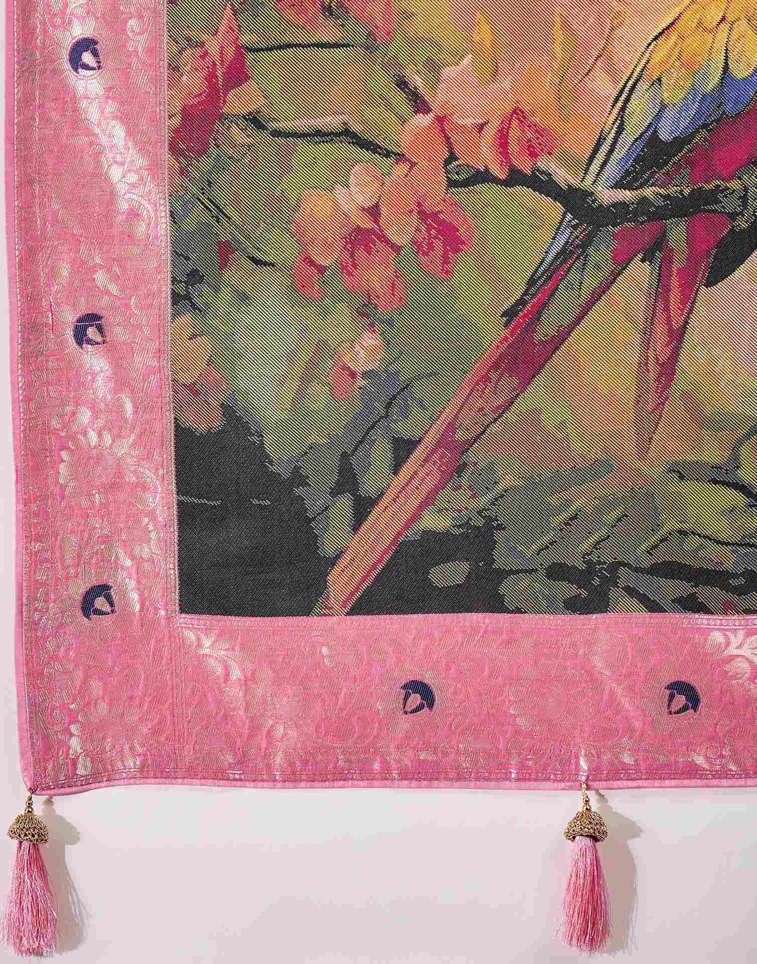 Pink Chanderi Woven Banarasi Saree