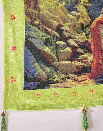 Parrot Green Chanderi Woven Banarasi Saree