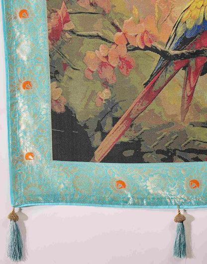 Sky Blue Chanderi Woven Banarasi Saree