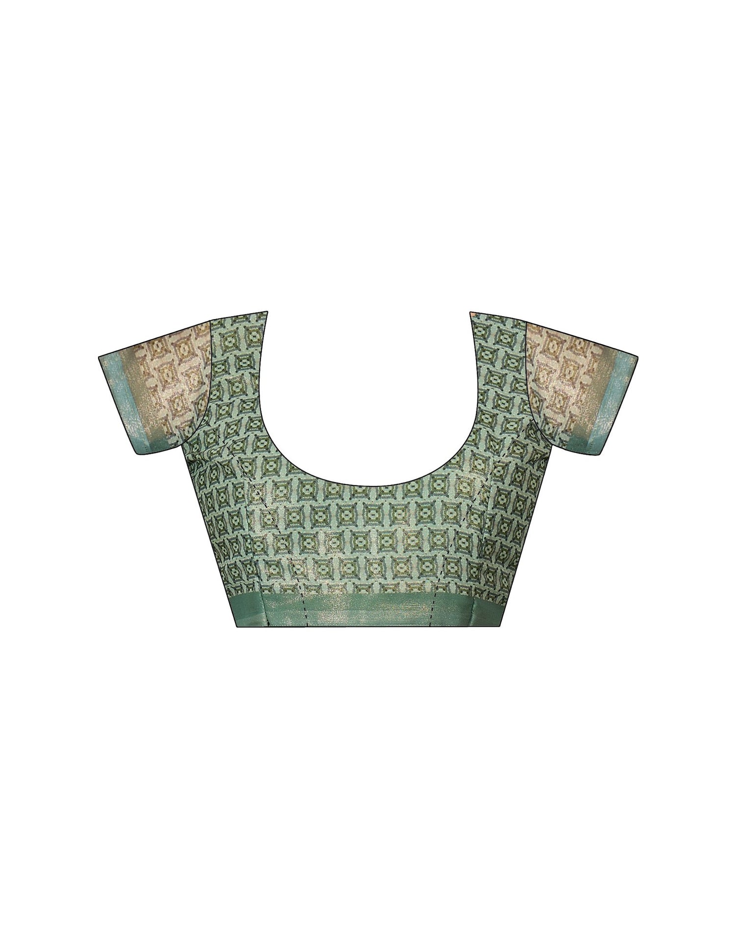 Dusty Green Georgette Printed Saree