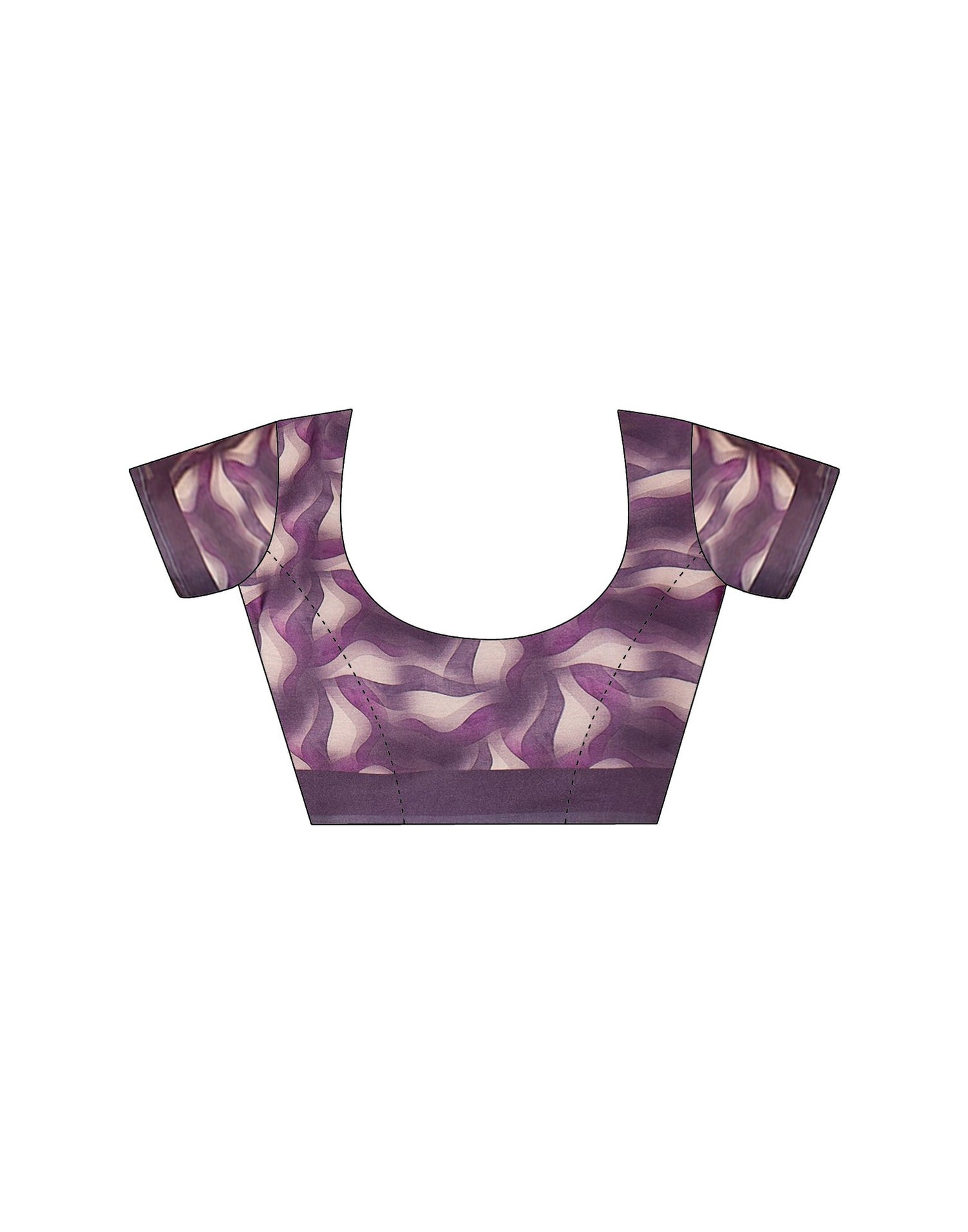 Lavender Satin Printed Saree
