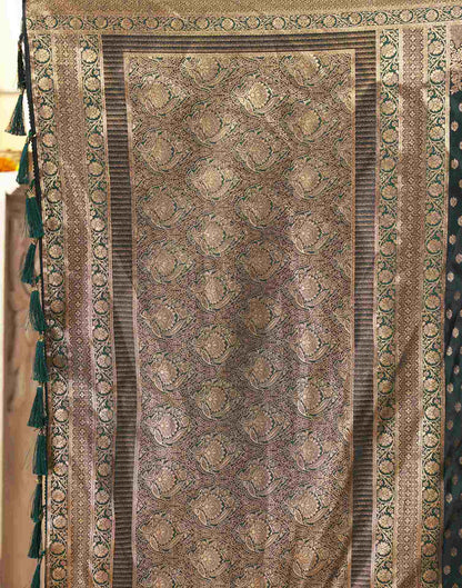 Dark Green Silk Woven Banarasi Saree