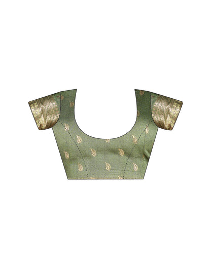 Pista Green Silk Woven Banarasi Saree
