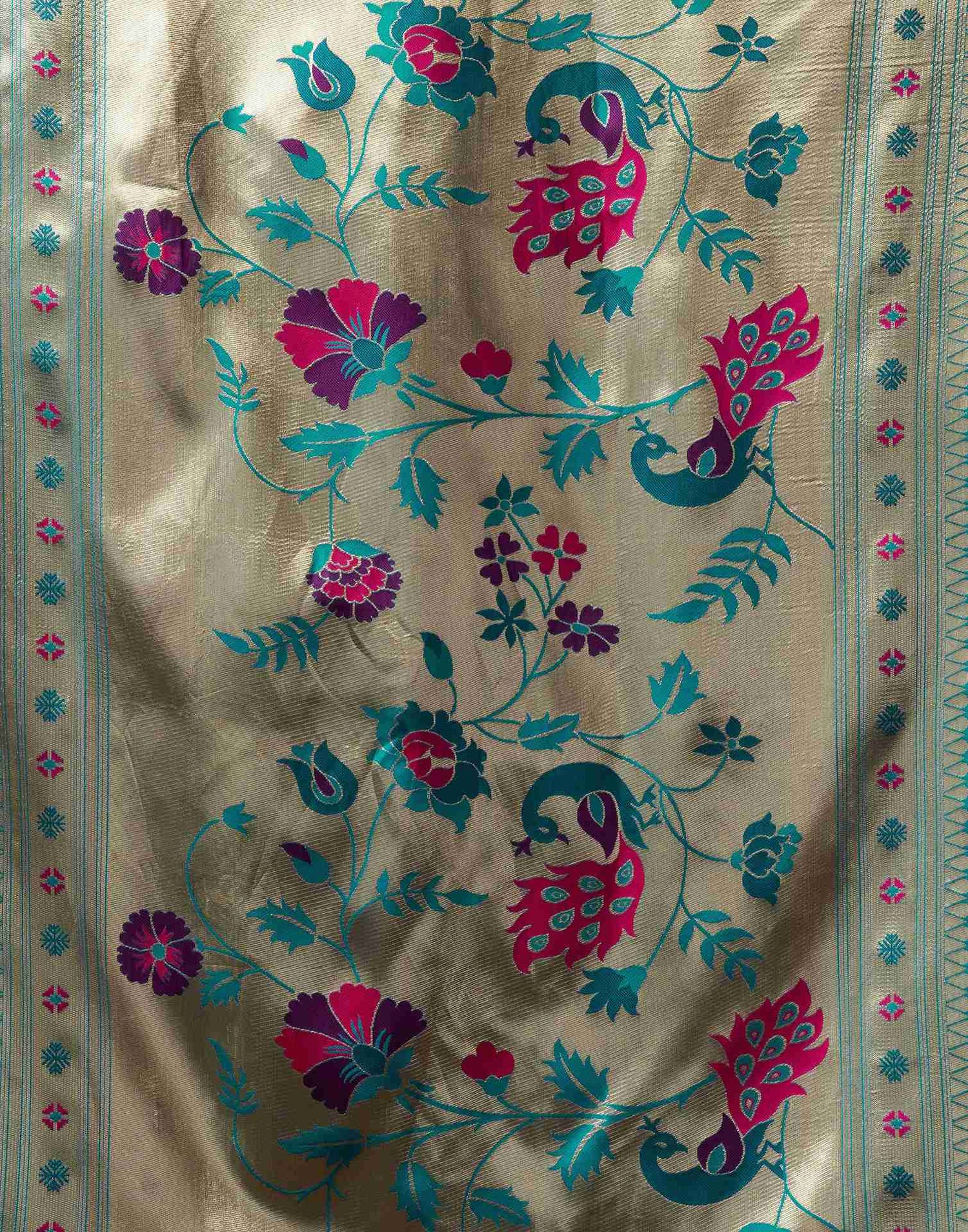 Dark Purple Silk Paithani Chaturthi Saree