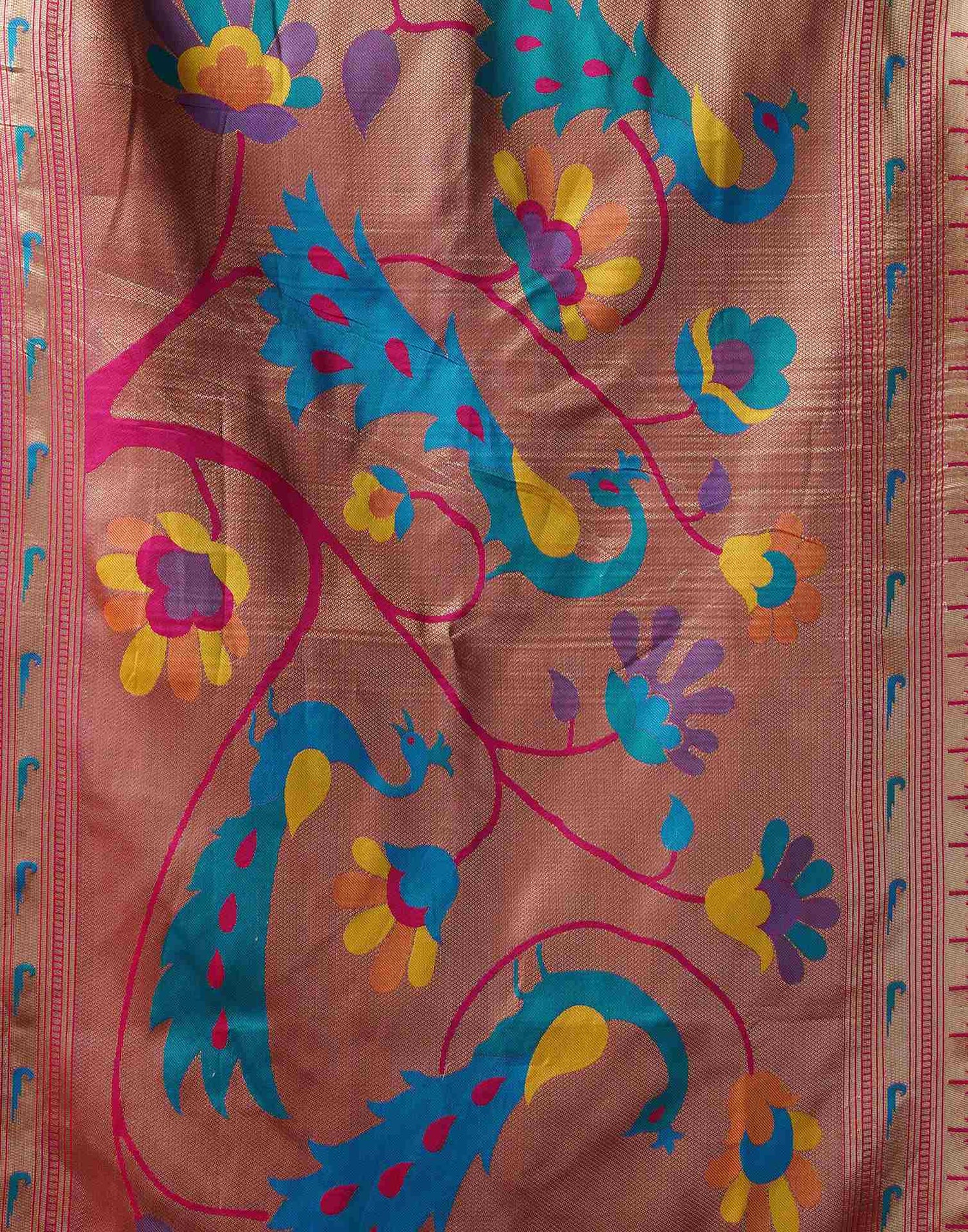 Lime Yellow Silk Paithani Chaturthi Saree