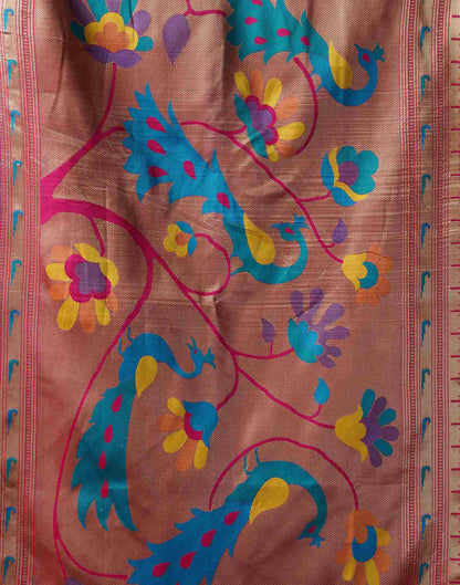 Lime Yellow Silk Paithani Chaturthi Saree