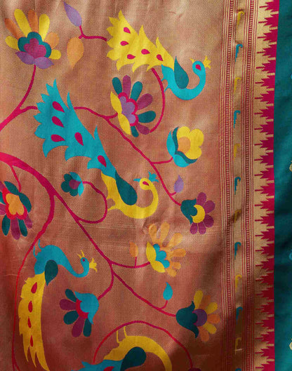 Rama Blue Silk Paithani Chaturthi Saree