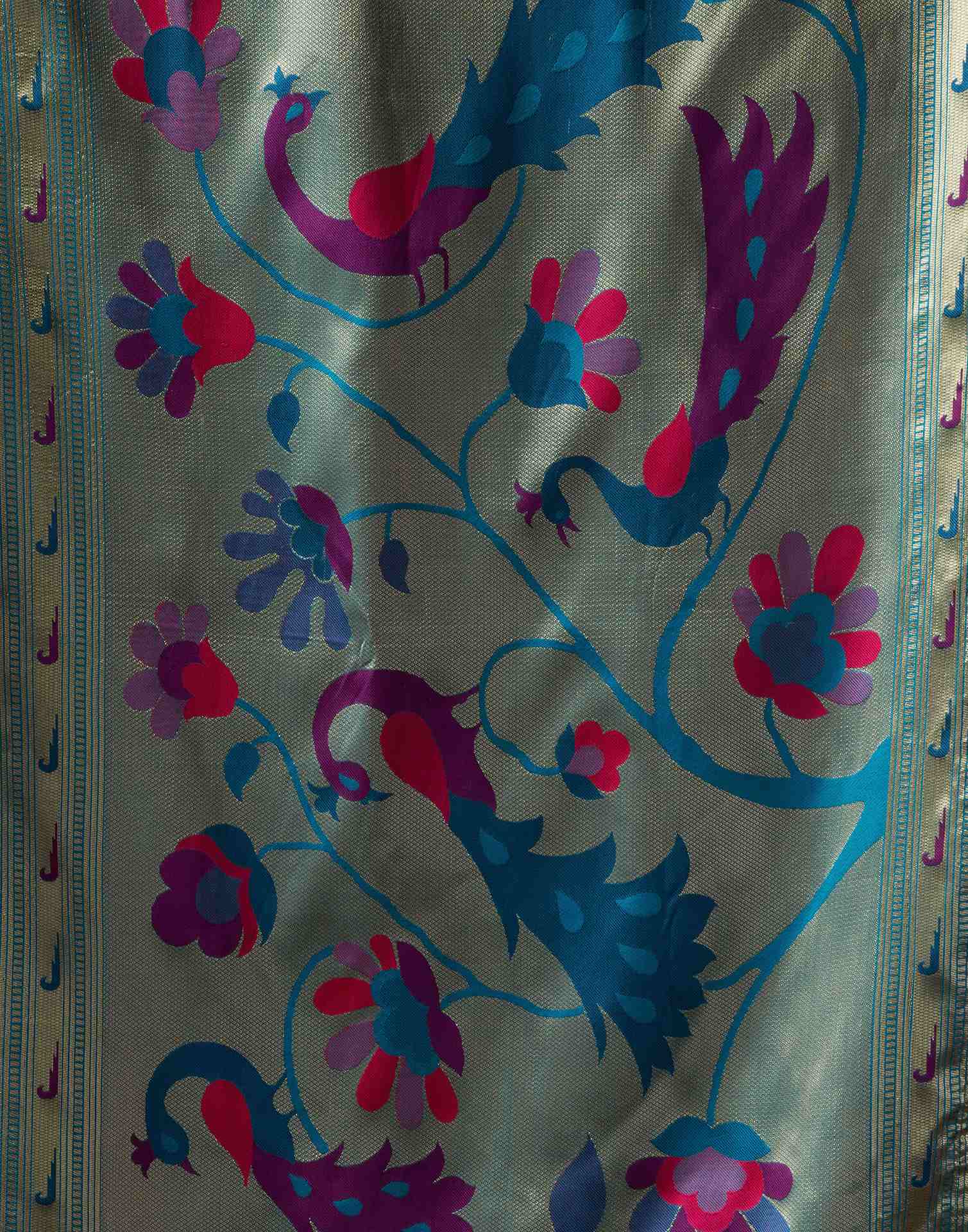 Rama Blue Silk Paithani Chaturthi Saree