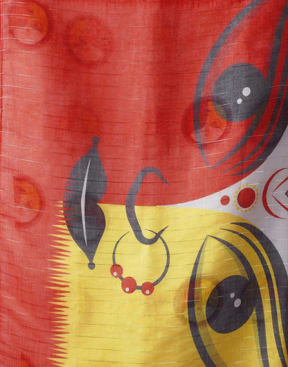Off White Chanderi Zari Durga Puja Saree