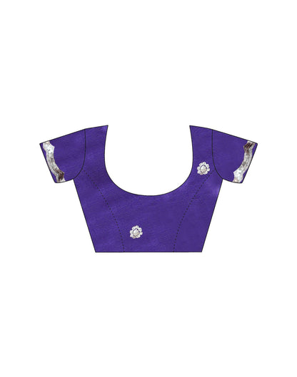 Dark Purple Chinnon Sequence Embroidery Saree