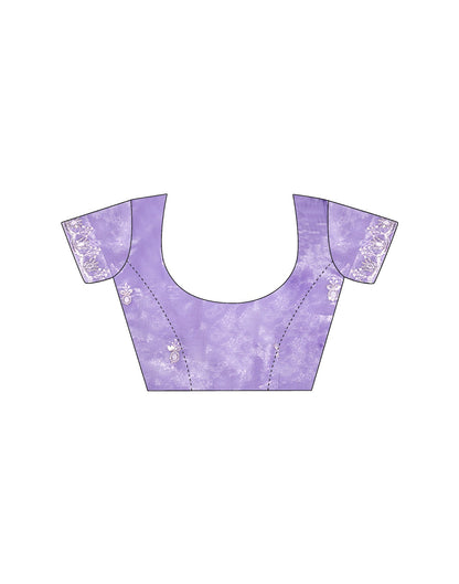 Lavender Net Sequence Embroidery Saree