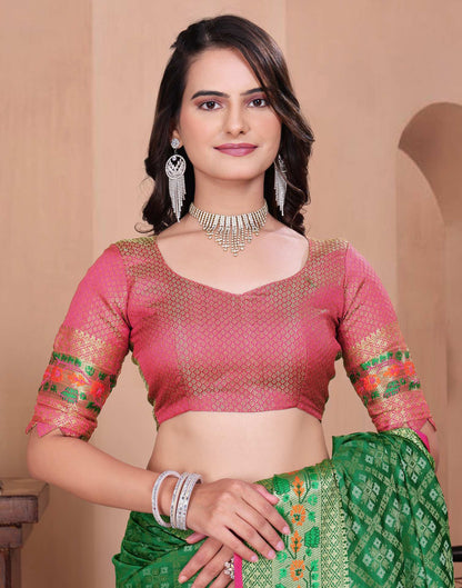 Green Silk Woven Patola Saree