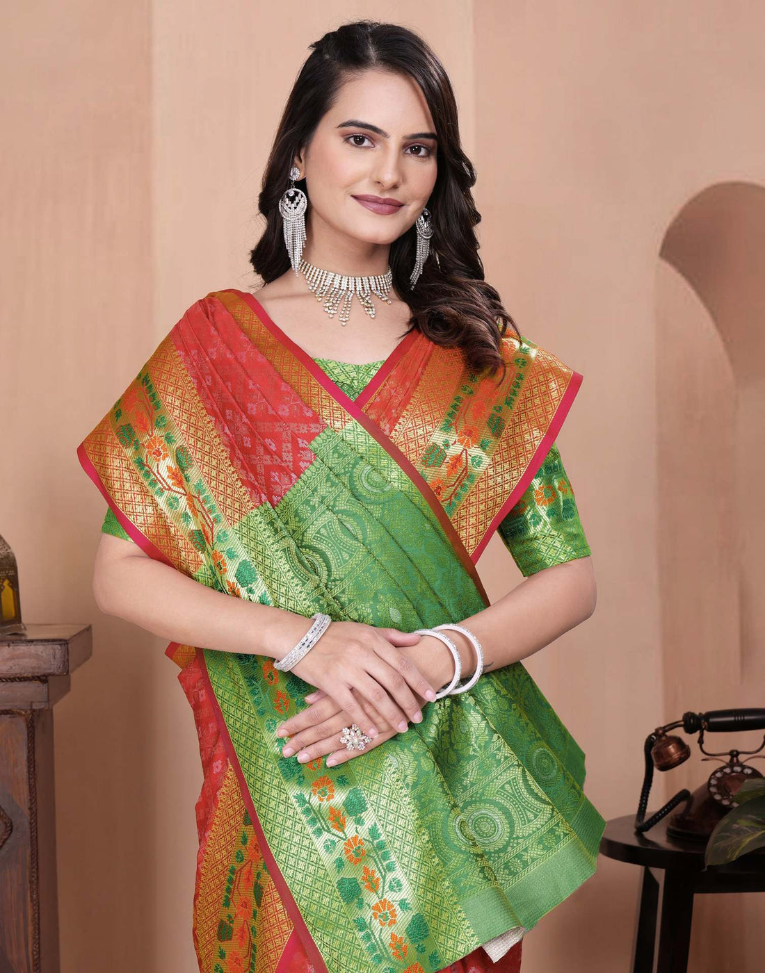 Red Silk Woven Patola Saree