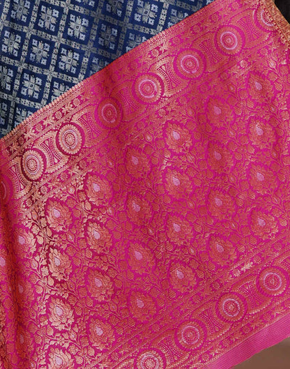 Navy Blue Silk Woven Patola Saree