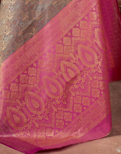 Grey Silk Woven Saree