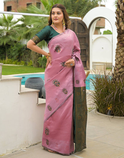 Mauve Silk Woven Saree