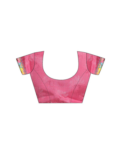Pink Georgette Printed Saree