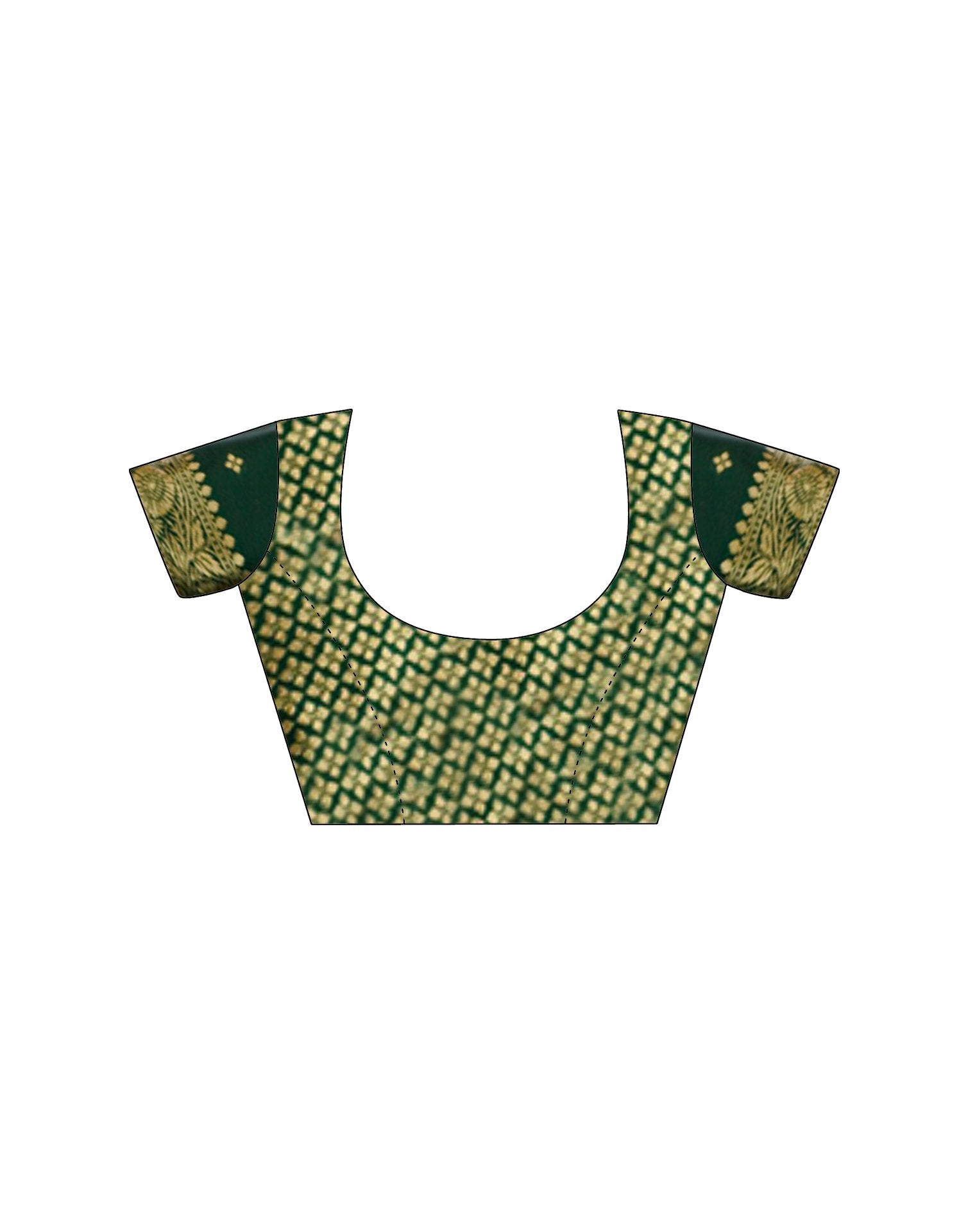 Dark Green Silk Woven Saree