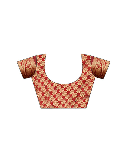 Red Silk Woven Saree