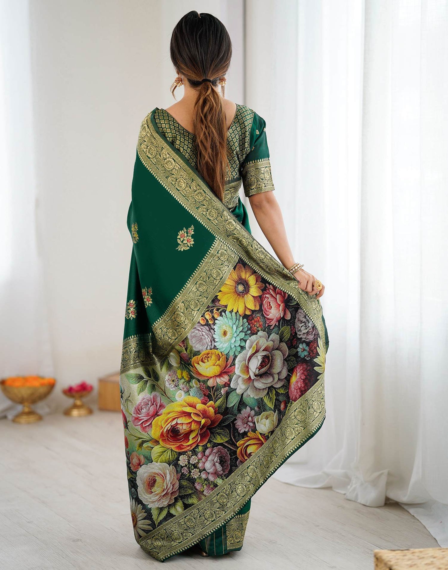 Green Silk Woven Saree