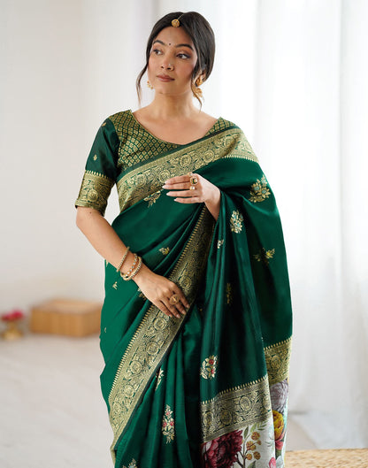 Green Silk Woven Saree